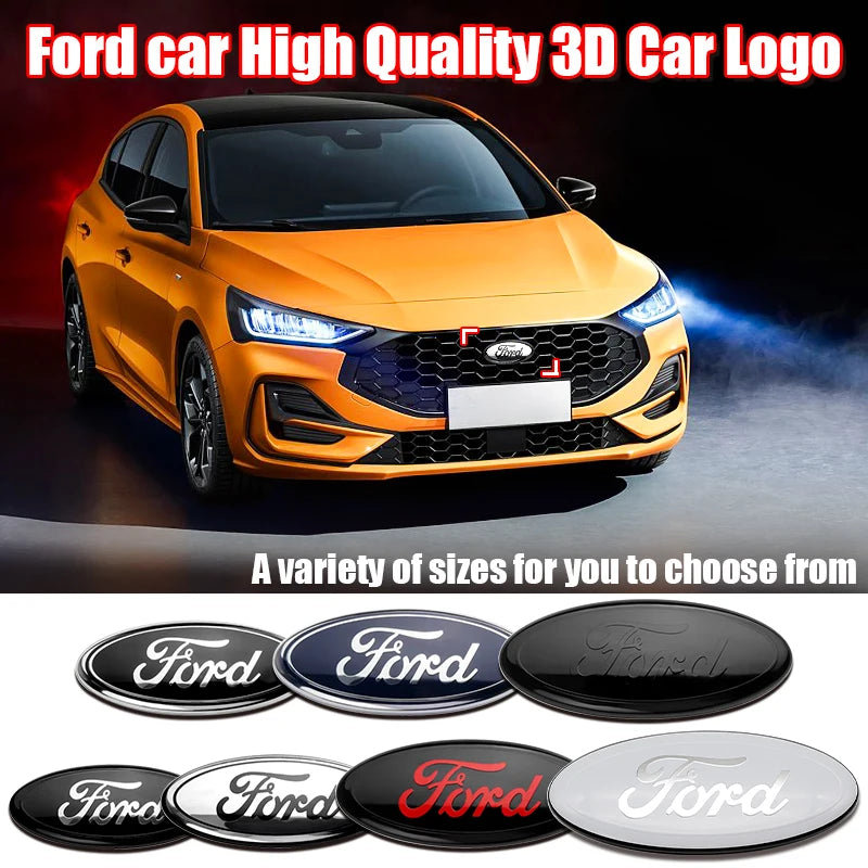 Car Front Grille Emblem Rear trunk Logo Badge Sticker Accessories for Ford Focus mk2 mk3 Fiesta mk7 Ranger Mondeo mk4 S-MAX Kuga