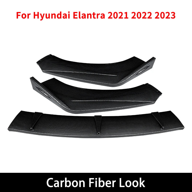For Hyundai Elantra 2021 2022 2023 Car Front Bumper Splitter Lip Body Kit Spoiler Diffuser Deflector Decorative Strip Shovel ABS