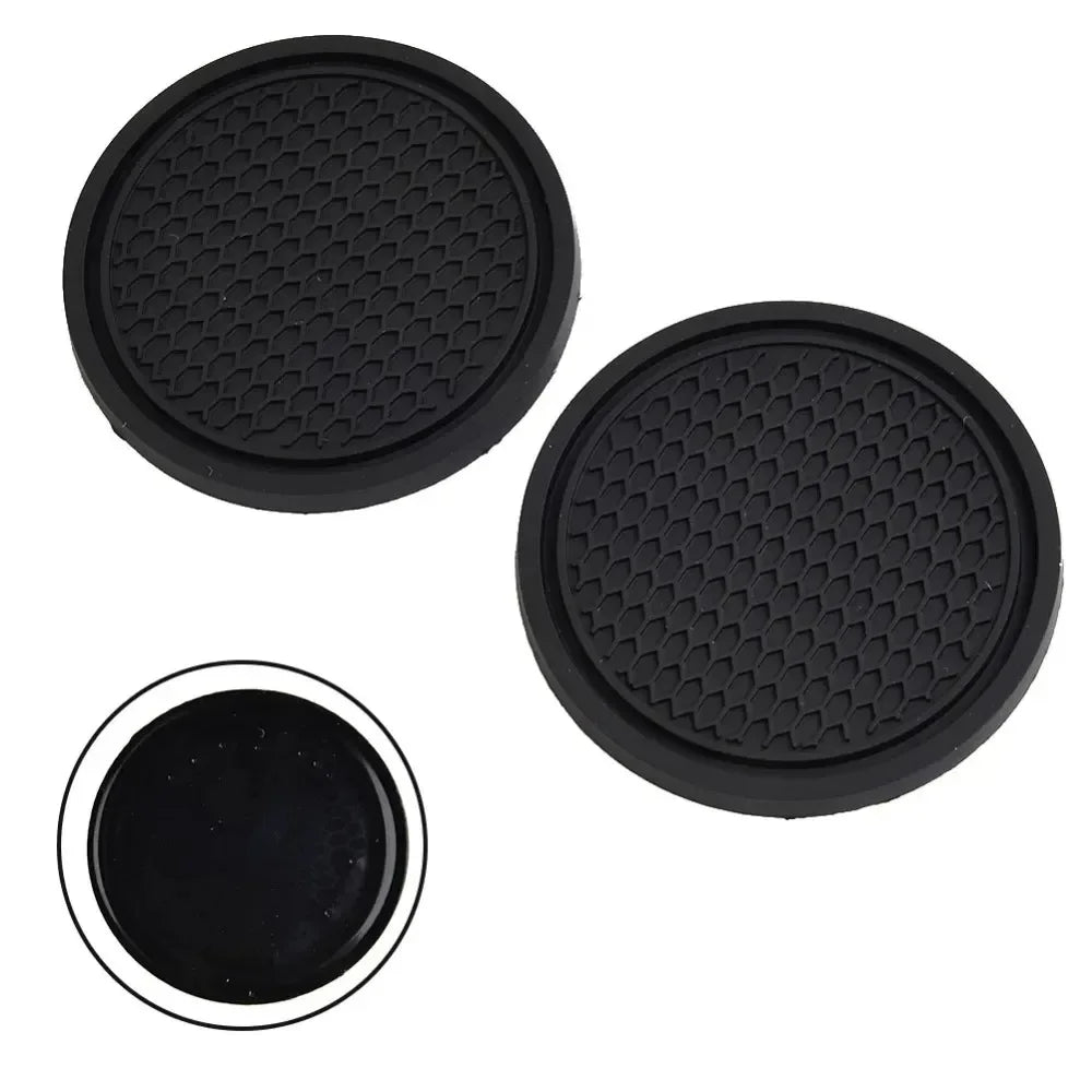 2pcs Black Car Auto Cup Holder Anti Slip Insert Coasters Pads Interior Accessories For Most Cups Accessories