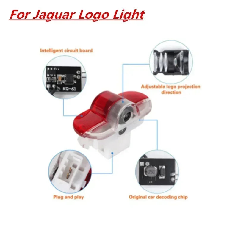 2PCS Led Car Door Light Luces Projector Emblem Lamp For Jaguar XE F-TYPE X358 X351 XK X150 XKR X152 XJ X350
