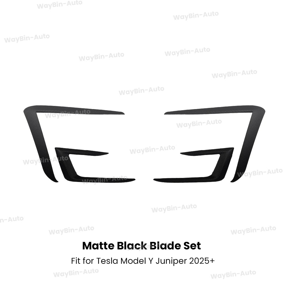 For 2025+ Tesla Model Y Juniper Front Bumper Lip Front Guard Trim Spoiler ABS Black Carbon Body kit Front Lip Accessori auto