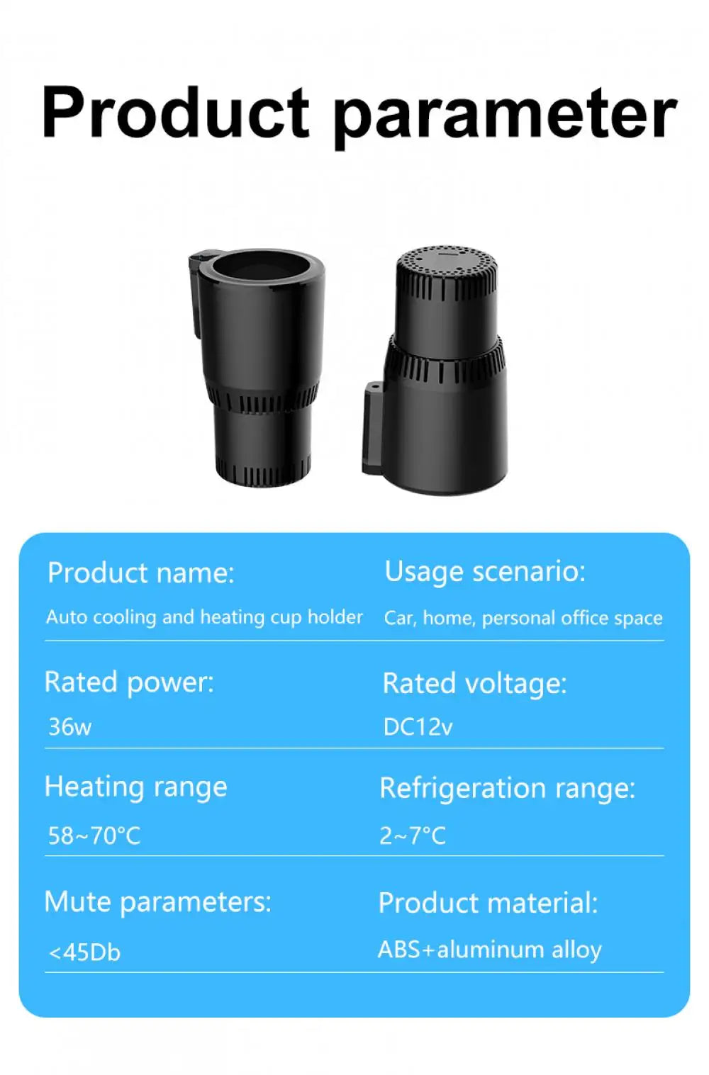 Car Heating Cooling Cup 12V and 24V 36W 2-in-1 Car Office Cup Warmer Cooler Smart Cup Mug Holder Beverage Drink Refrigerator