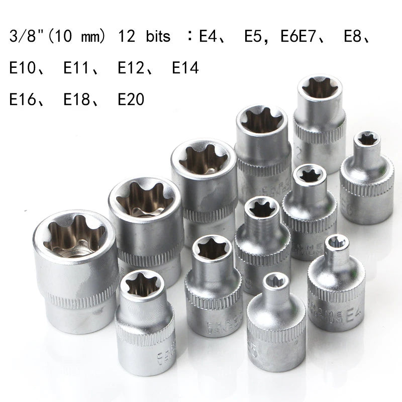 High-quality 34Pcs Torx Star Sockets & Bit Set Male / Female E-Security Bits Drive Handheld Tool Torque Star Socket