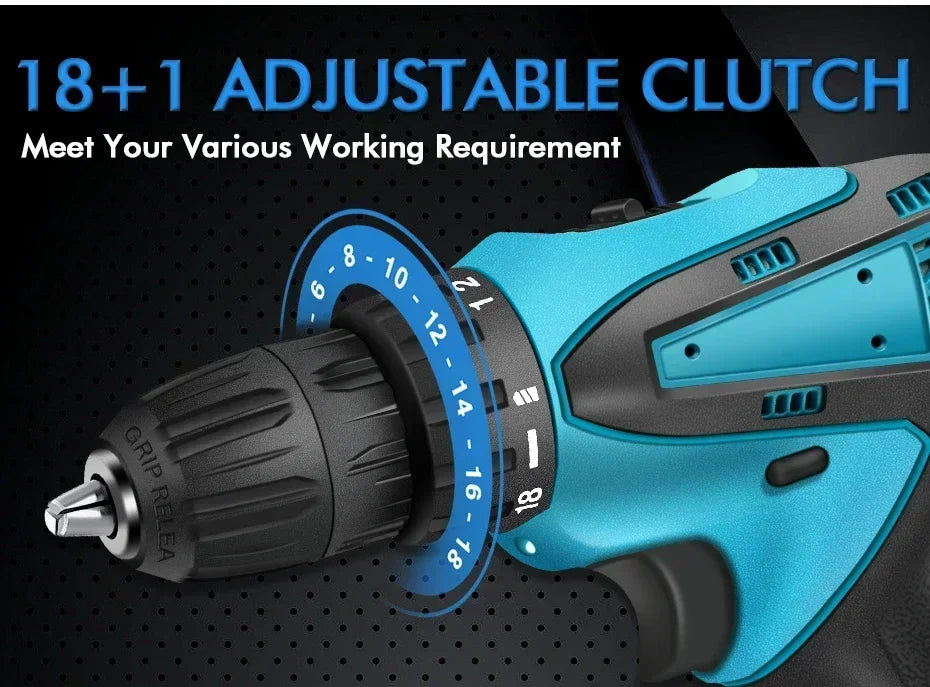 12V Electric Impact Drill with 32N Torque Wireless Cordless Power Tool Portable Multi-Function Screwdriver for Automotive