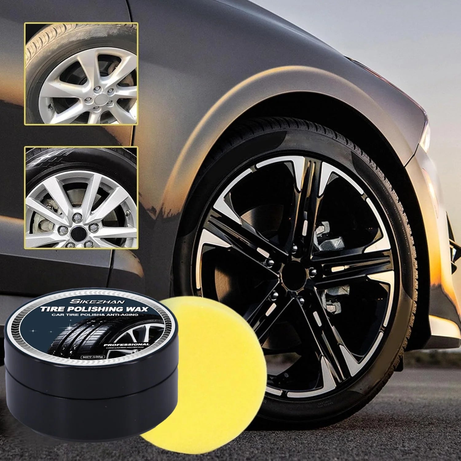 100g Tire Coating Wax Car Tire Retreading and Film Plating Cream Tire Shine Coating Wax Auto Rubber Parts Shiny Paste Anti-Aging