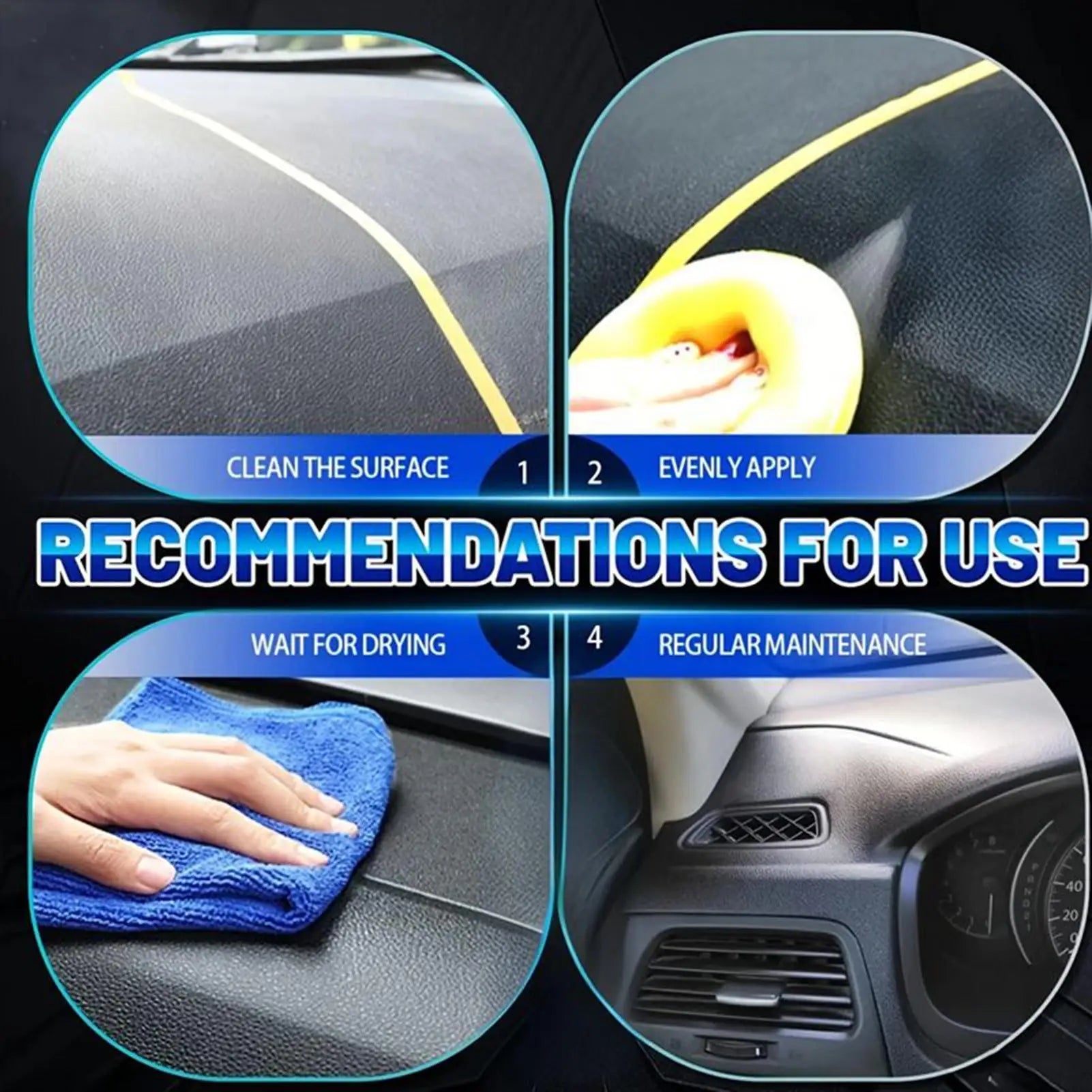 Car & Motorcycle Renovation Wax Plastic & Rubber Repair Cream - Nano Enhanced Black Car Wax Renovation Wax Interior Restorer