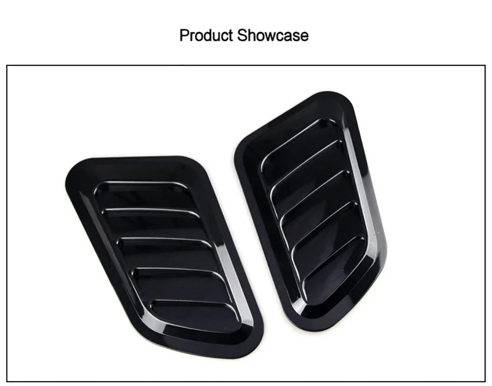2PCS Car Hood Tuning Decoration Stickers Universal Air Intake Auto Hood Scoop Bonnet Vent Cover Carbon Fiber Decoration Styling