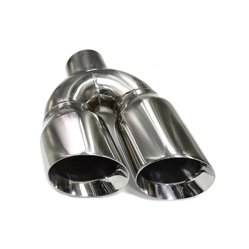 Y Shape Car Dual Exhaust Tip Universal Muffler Tip Stainless Steel Exhaust Pipe Nozzle 2.8" Inlet Tailpipe 8.46" Outlet Nozzle