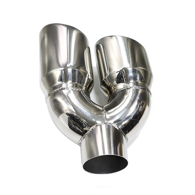 Y Shape Car Dual Exhaust Tip Universal Muffler Tip Stainless Steel Exhaust Pipe Nozzle 2.8" Inlet Tailpipe 8.46" Outlet Nozzle