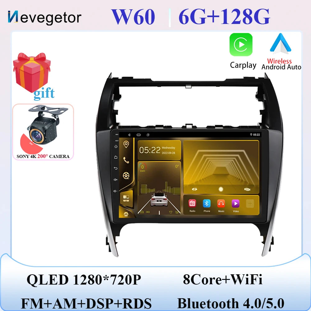 Android 15 For Toyota Camry 7 XV 50 55 2012 2013 2014-2015 2016 2017 Multimedia Carplay Car PlayerNavigation Screen GPS Radio