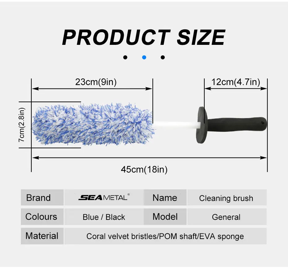SEAMETAL Car Wash Microfiber Wheels Brush Non-Slip Ultra Soft Car Cleaning Gloves Mitt Car Wheel Spokes Brushes Car Accessories