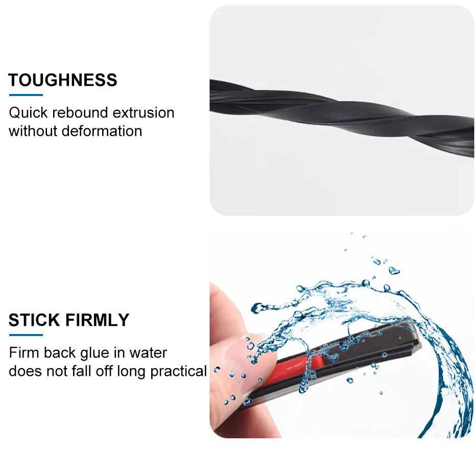 1PC Car Window Seal Strip Rubber Car Side Window Gap Filler Noise Insulation Waterproof Windproof 7-Shape Sealing Strips
