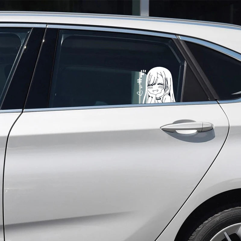 personalityCar interior stickers Cute anime car stickers Car window bumpers Die-cut vinyl stickers Audi BMW car decorative acces