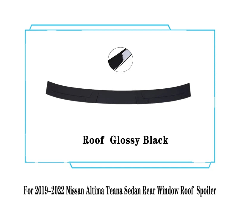 For 2019--2022 Nissan Altima Teana Rear Trunk Spoiler M4 Style Rear Window Roof Spoiler ABS Material Tuning Body Kit Accessories
