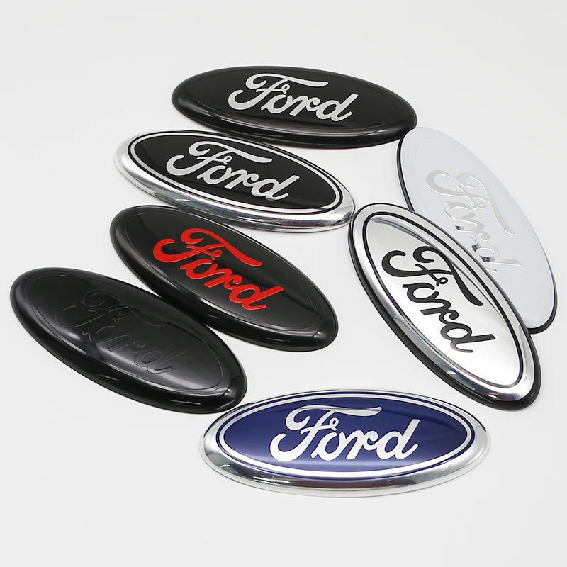 Car Front Grille Emblem Rear trunk Logo Badge Sticker Accessories for Ford Focus mk2 mk3 Fiesta mk7 Ranger Mondeo mk4 S-MAX Kuga