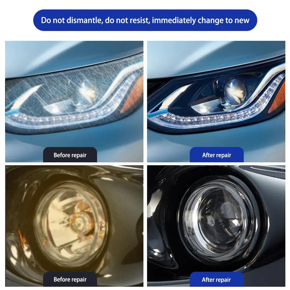 Car Headlight Repair Kit Car Lamp Shade Scratches Repair Polisher Restorer Polishing Paste Set  Refurbishment Cleaning Tool