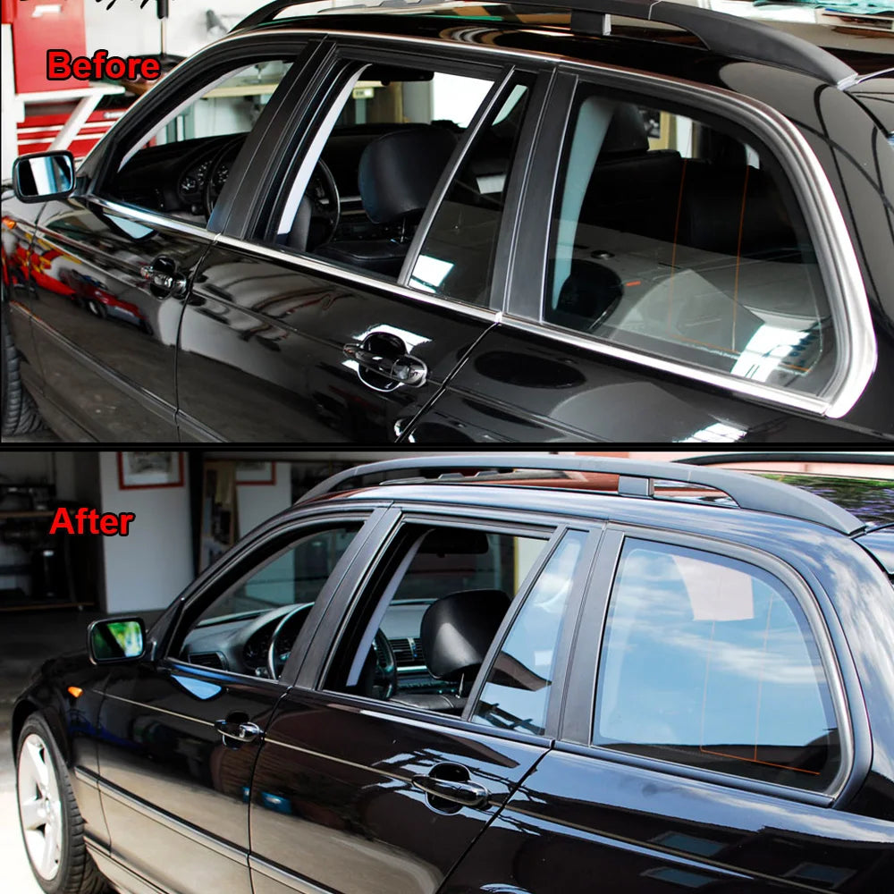 Black Matt Vinyl Wrap Foil Tape Roll Matte Black Stripes Window Trim Film Car Sticers Decal For Car Interior Pillar