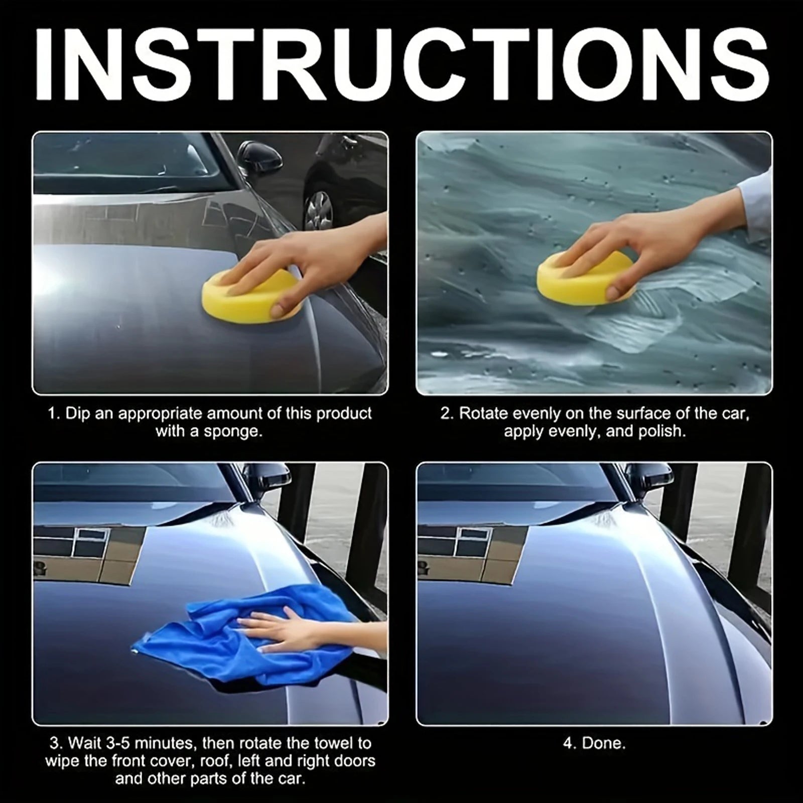 Premium Black Car Wax - Ultimate Shine & Protection, Fit for All Vehicles, Enhances Paint Gloss & Durability