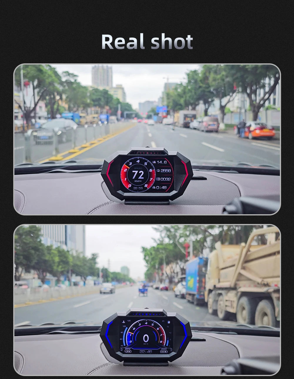 HUD P24 OBD2+GPS Head Up Display on Board Computer Multi-function Digital Speedometer Slope Meter Inclinometro 4x4 Off Road
