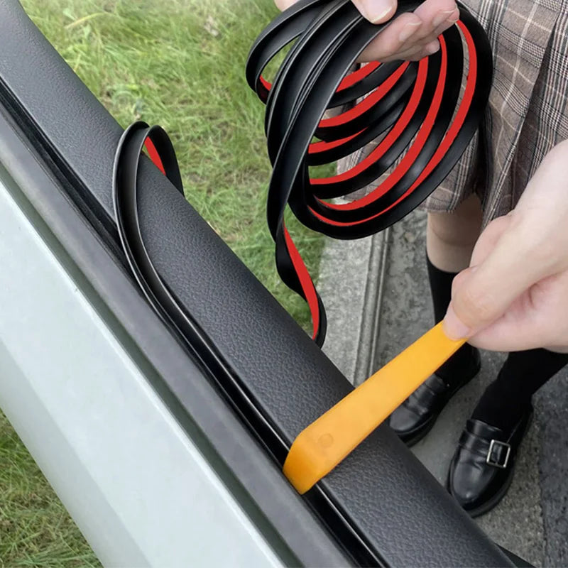 SEAMETAL Car Door Window Seal Strip Rubber V Shape Auto Side Window Gap Filler Weatherstrip Noise Insulation Protector Strips