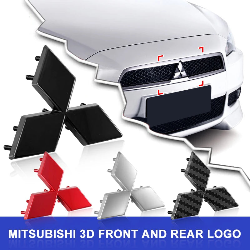 1Pcs Car Emblem Badge Hood Front Rear Trunk Logo Accessories For Mitsubishi Lancer Lancer ASX Outlander 3 Pajero exzos Pajero 4