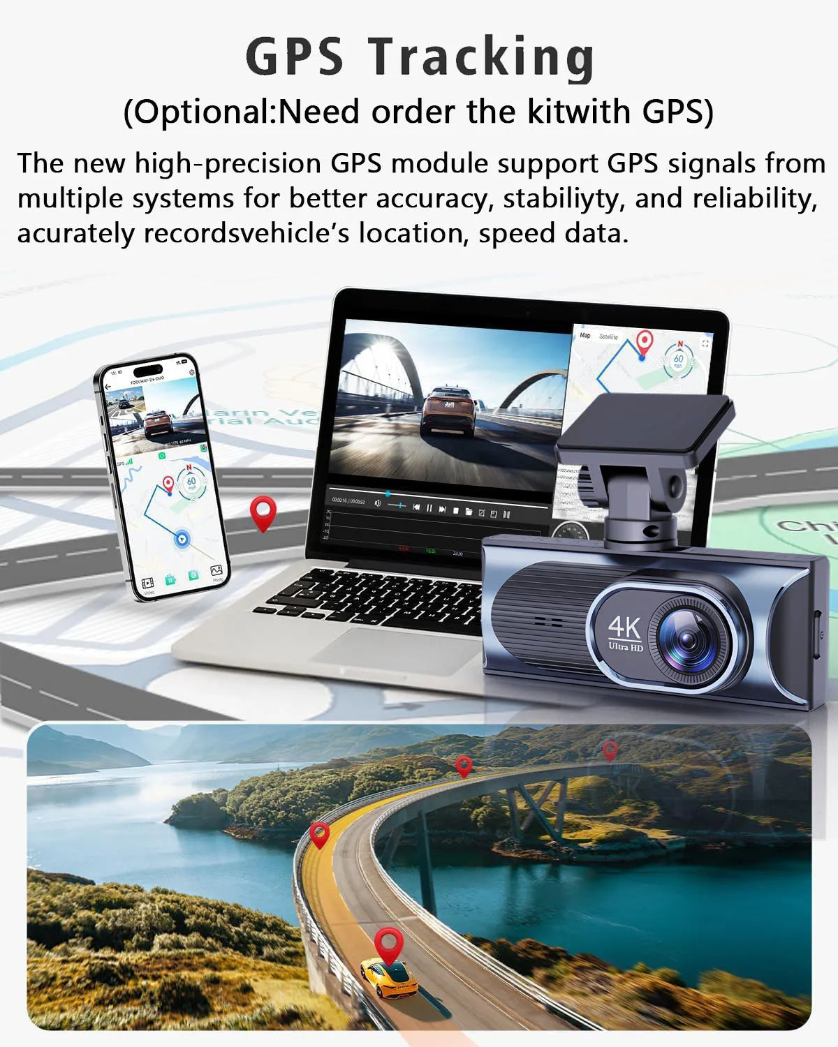 UHD 4K+2.5K Car DVR Front And Back Dash Cam Camera 5G WIFI GPS Dashcam Mini Black Box With 24H Parking Monitor Night Vision
