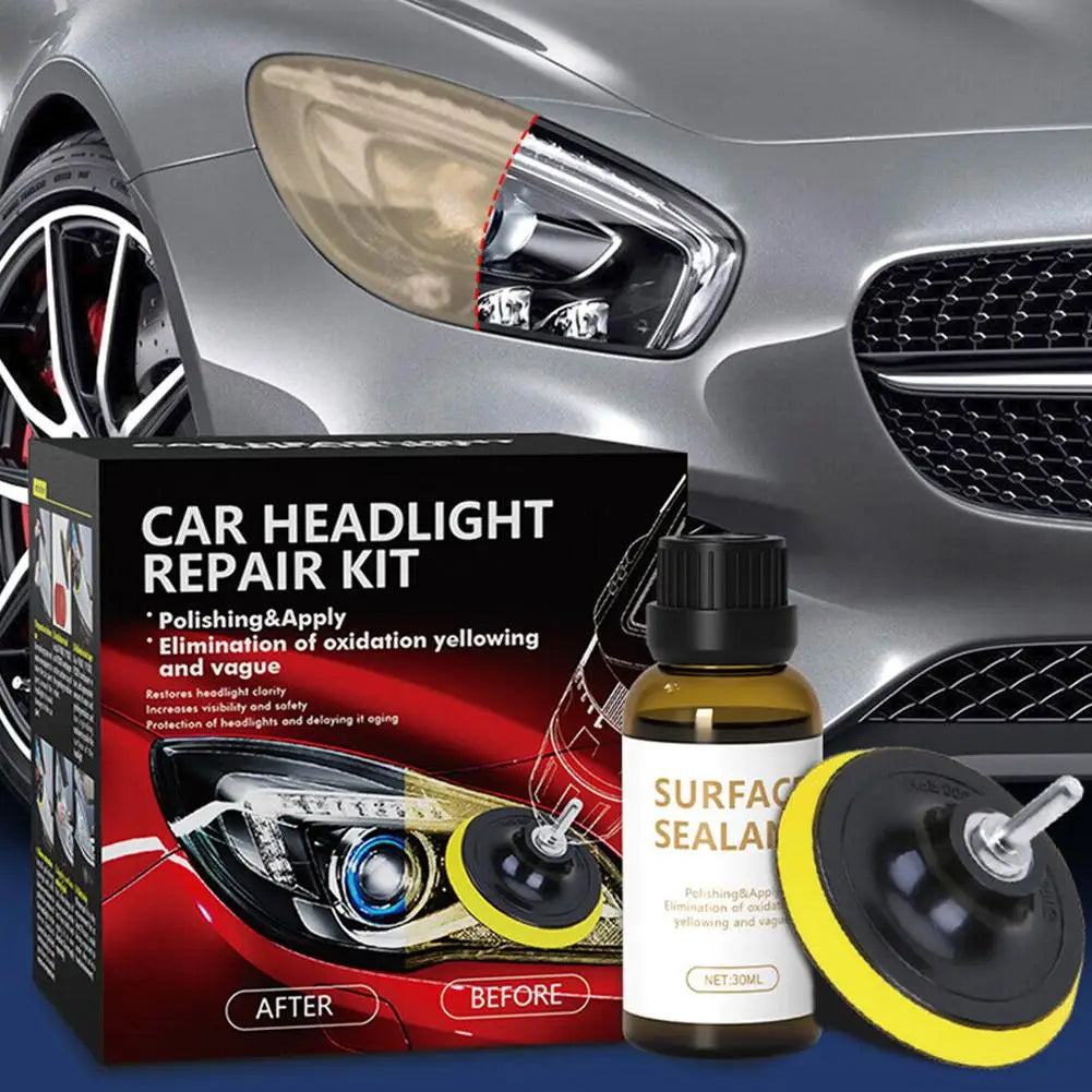 Car Headlight Repair Kit Car Lamp Shade Scratches Repair Polisher Restorer Polishing Paste Set  Refurbishment Cleaning Tool