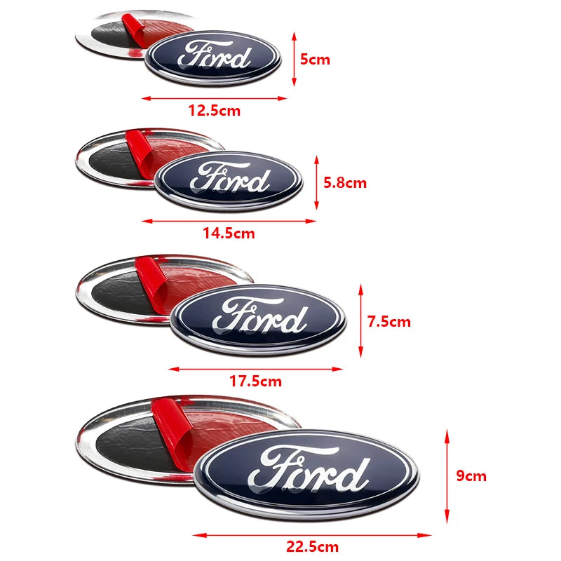 Car Front Grille Emblem Rear trunk Logo Badge Sticker Accessories for Ford Focus mk2 mk3 Fiesta mk7 Ranger Mondeo mk4 S-MAX Kuga