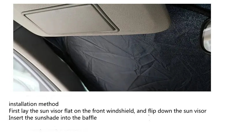 Car Windshield Sun Shade with Storage Pouch | Durable Material Car Sun Visor ,Sun Heat Protection | Car Interior Accessories