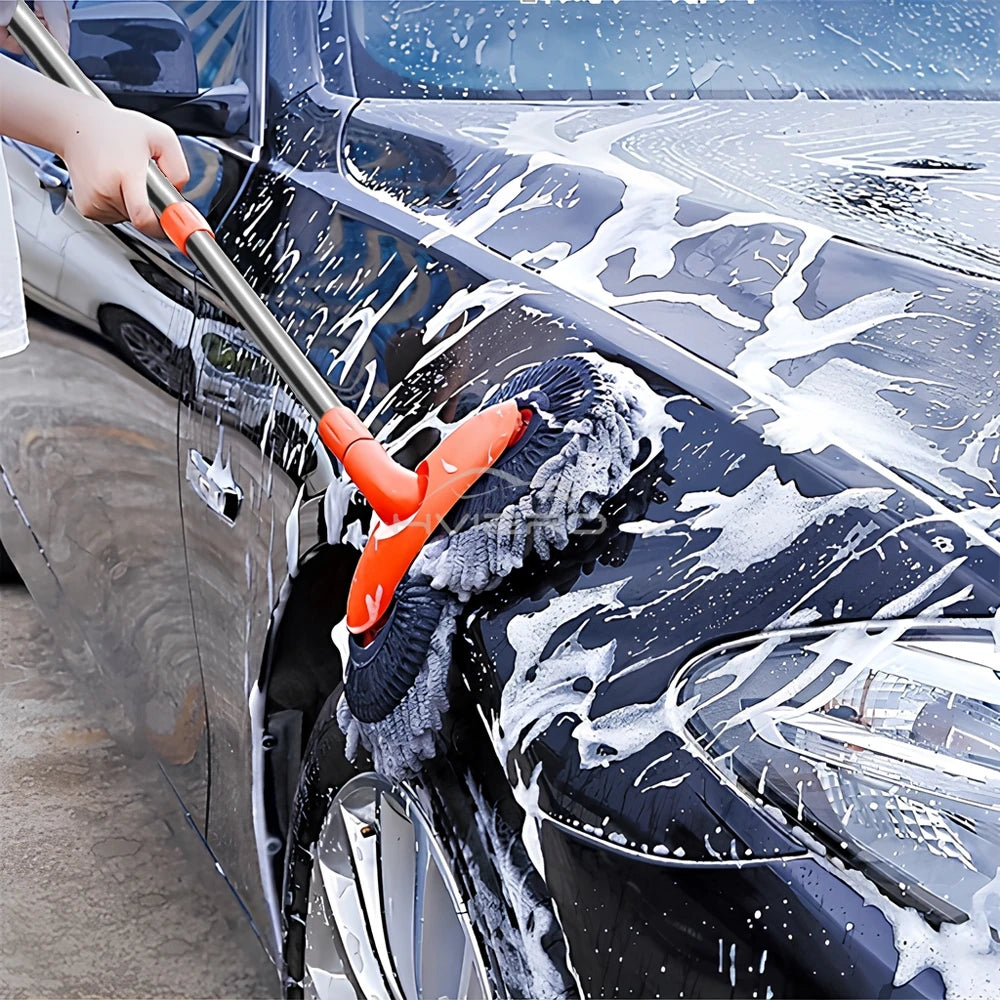 1X Car Cleaning Wash Multipurpose Kit Microfiber Brush Mop Sponge Wipe Auto Home Tools Universal Clean Accessories Yellow Gray