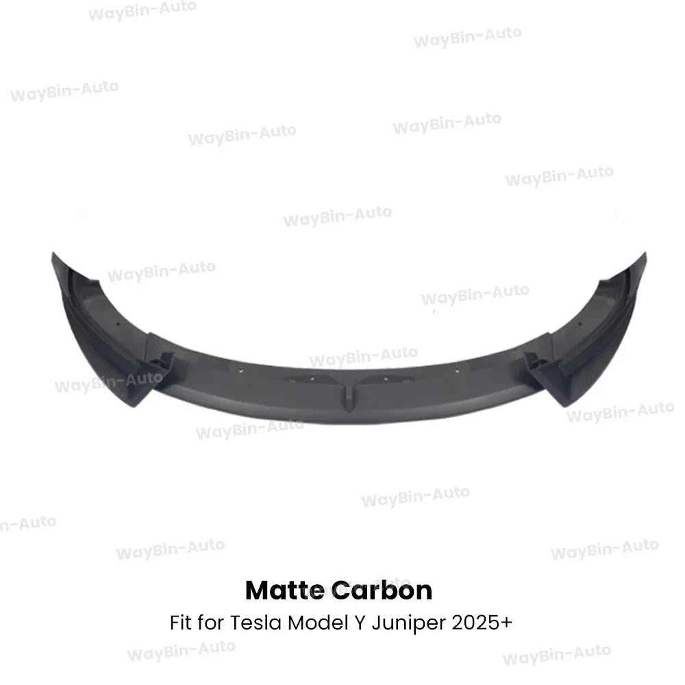 For 2025+ Tesla Model Y Juniper Front Bumper Lip Front Guard Trim Spoiler ABS Black Carbon Body kit Front Lip Accessori auto