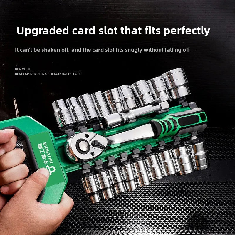 A Complete Set of 72-tooth Ratchet Wrenches Made of Portable and Multi-functional Chromium-molybdenum Steel for Home Use