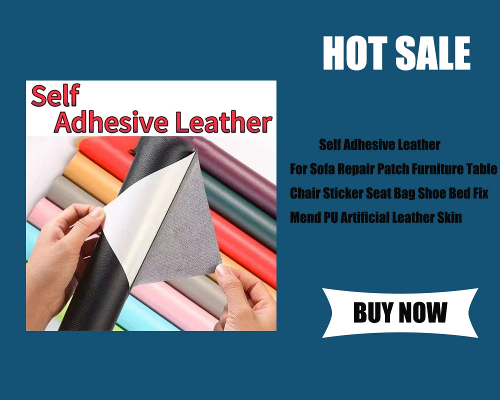 Self Adhesive Leather Repair Tape for Sofa Car Seats Handbags Jackets Furniture Shoes First Aid Patch Leather Patch DIY Black
