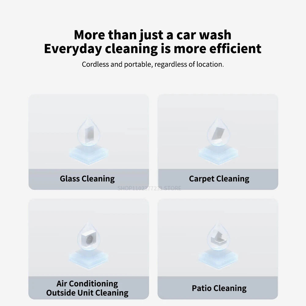 Xiaomi Mijia Electric Car Washer Gun 2.4MPA High Pressure Cleaner Foam Nozzle Auto Cleaning Care Cordless Car Washing Water Gun