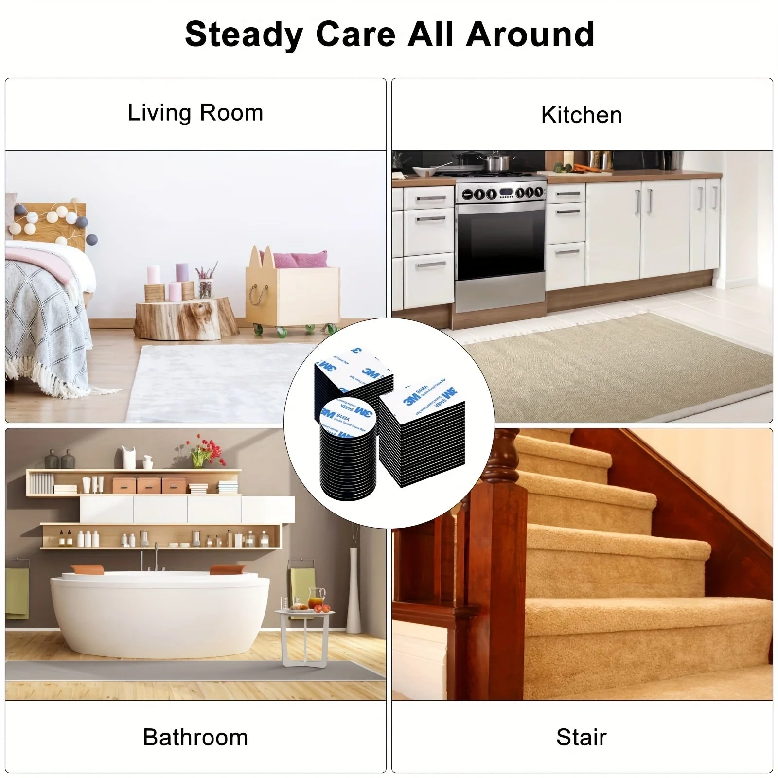 30pcs Double Sided Tape, Wall Tape Suitable For Home, Office, Car, Outdoor Use