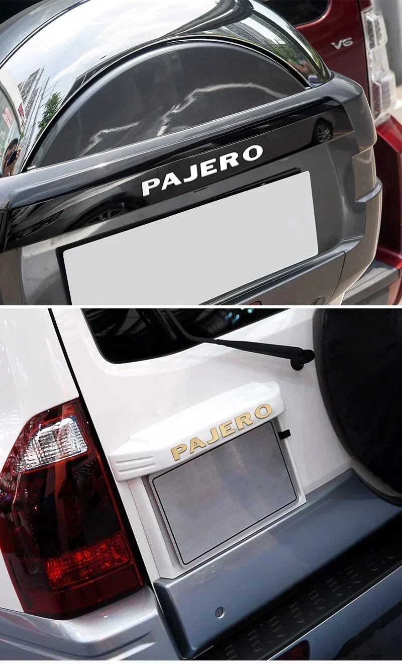 1PCS Metal logo Letter For Pajero Mitsubishi 3D Emblem Car Rear Trunk Decals Front Hood Lettering Badge Auto Accessories Styling