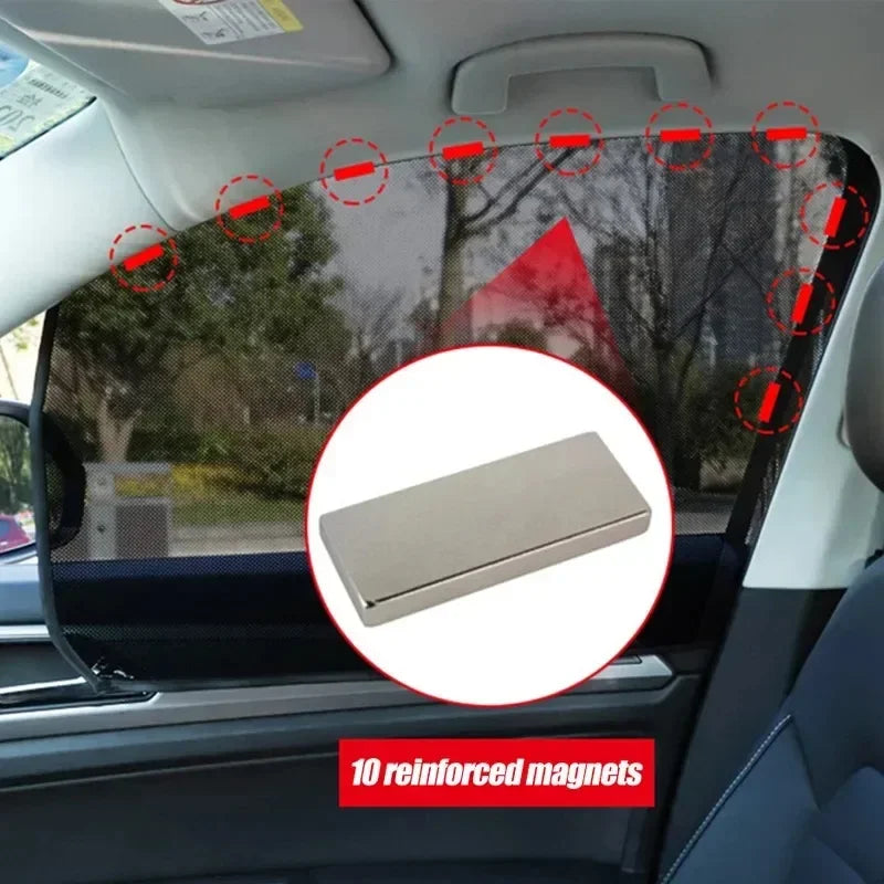 Car 5D Magnetic Mesh Sunshade Heat Insulation Strong Magnetic Adsorption Type Sunscreen Covers Car Side Window Blackout Curtains
