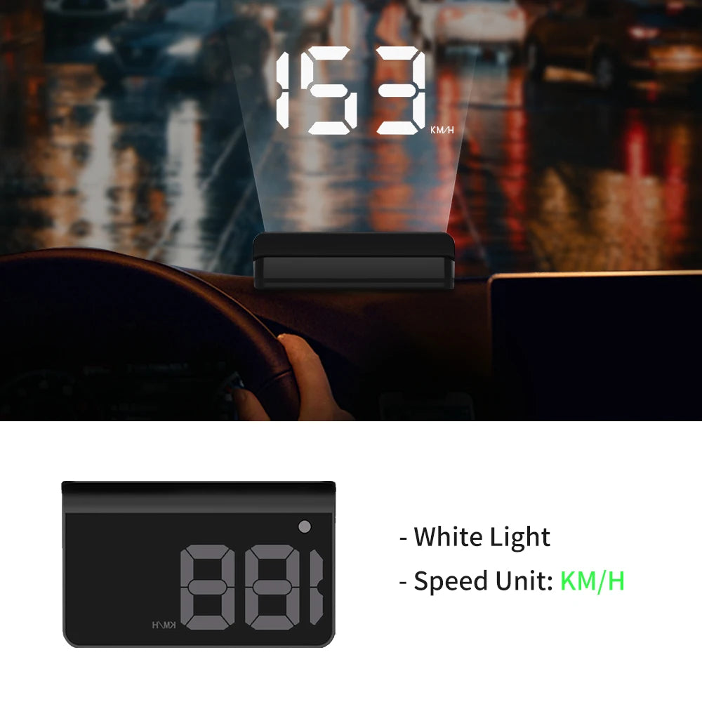 KWHUD K1 HUD Head-up Display Car GPS Digital Speedometer Universal Speed Windshield Projector Plug&Play Auto Electronic Devices