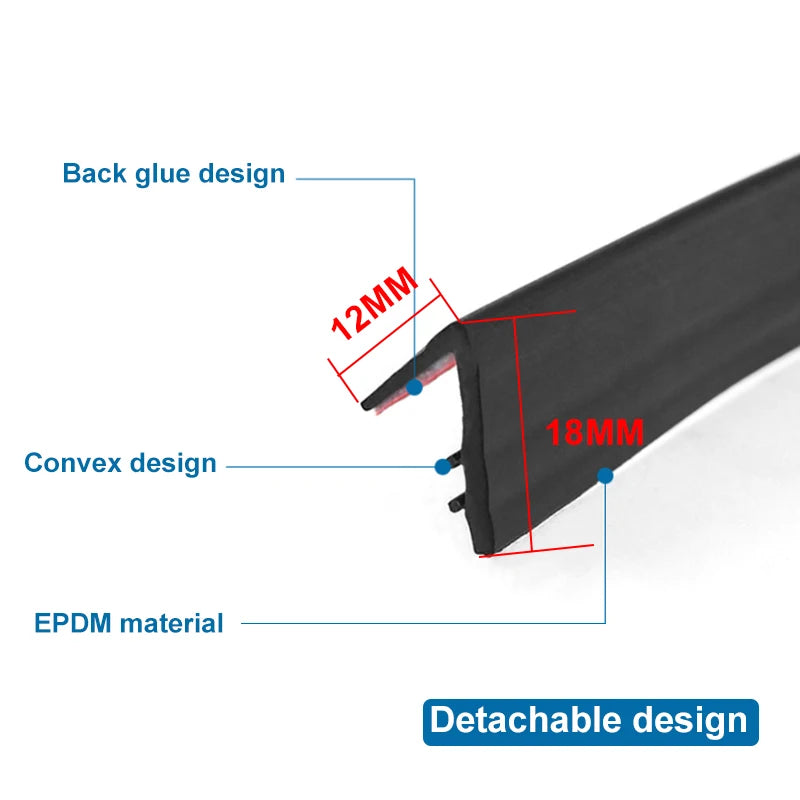 1PC Car Window Seal Strip Rubber Car Side Window Gap Filler Noise Insulation Waterproof Windproof 7-Shape Sealing Strips