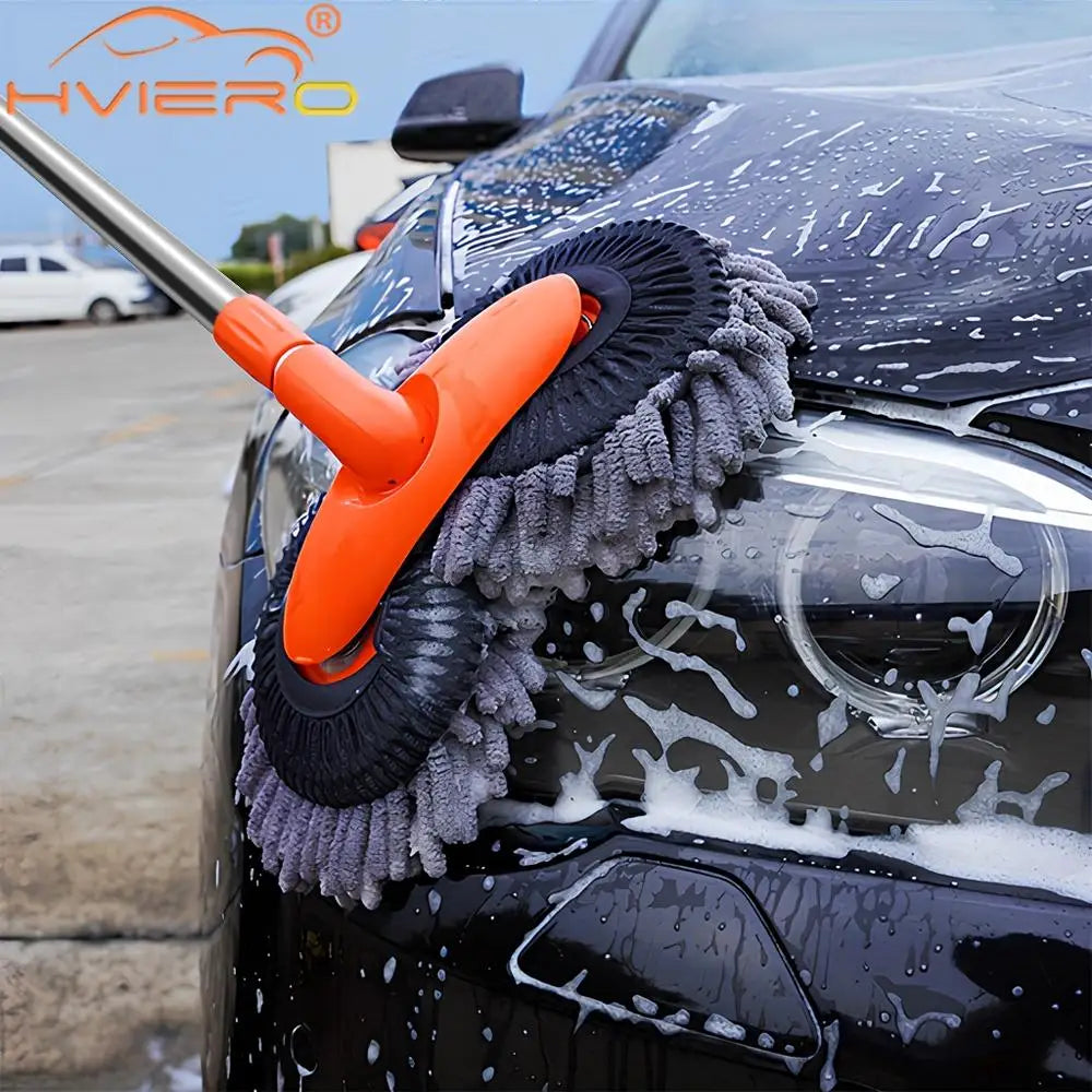 1X Car Cleaning Wash Multipurpose Kit Microfiber Brush Mop Sponge Wipe Auto Home Tools Universal Clean Accessories Yellow Gray