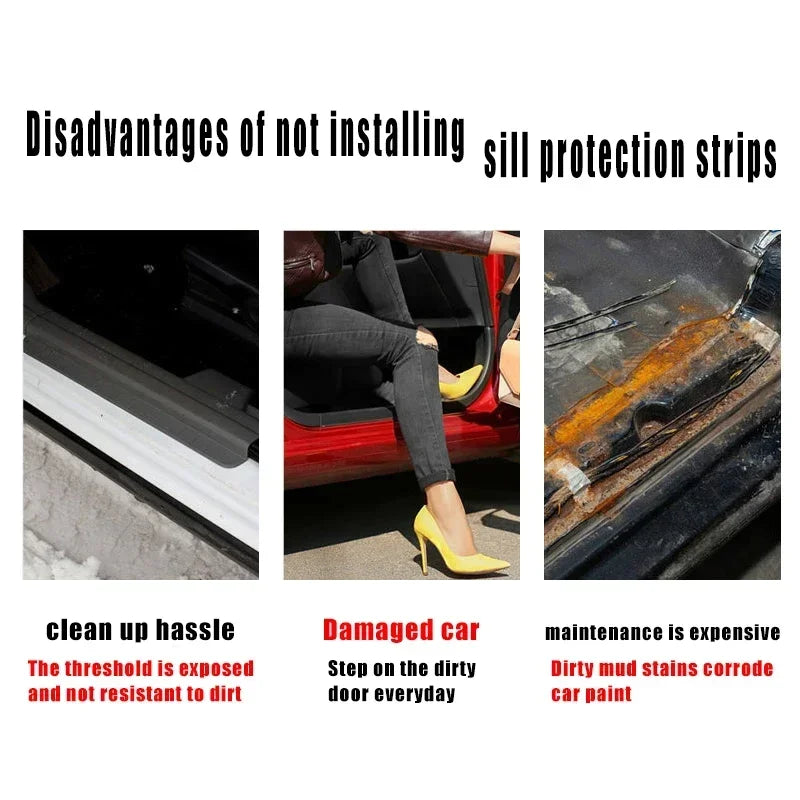 Carbon Fiber Car Door Sill Threshold Anti Protective Stickers Decals For Nissan X-Trail Rear Trunk Bumper Anti Scratch Strips