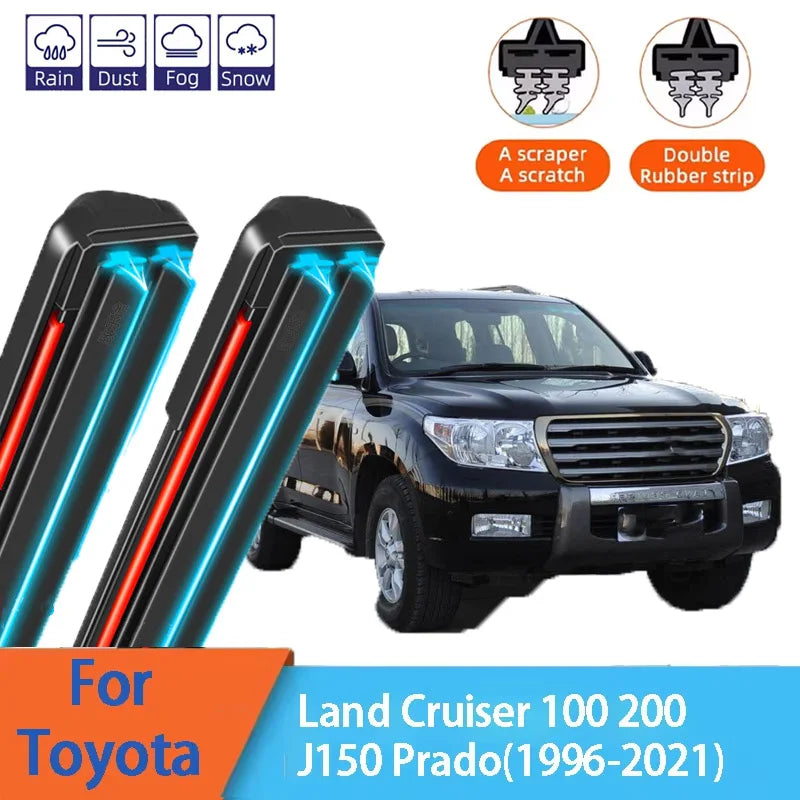 For Toyota Land Cruiser 100 200 J150 Prado J90 Front Windscreen Wipers Double Rubber Car Wiper Blades Car Accessories