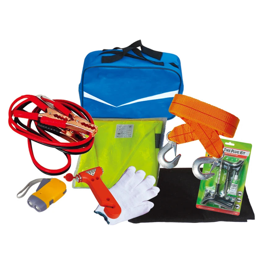Travel Car Emergency Tool With Tire Gauge Repair Assistance Roadside Tool Kits