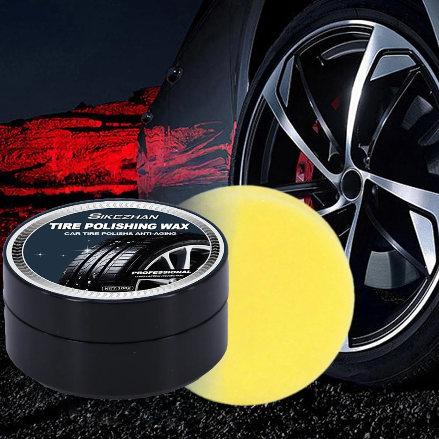 100g Tire Coating Wax Car Tire Retreading and Film Plating Cream Tire Shine Coating Wax Auto Rubber Parts Shiny Paste Anti-Aging