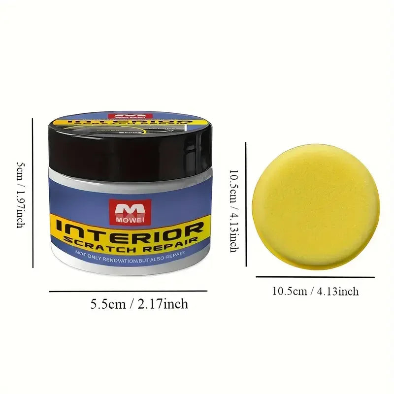 Multifunctional automotive repair wax, plastic parts refurbishing agent, internal gloss enhancer, tire and leather polish