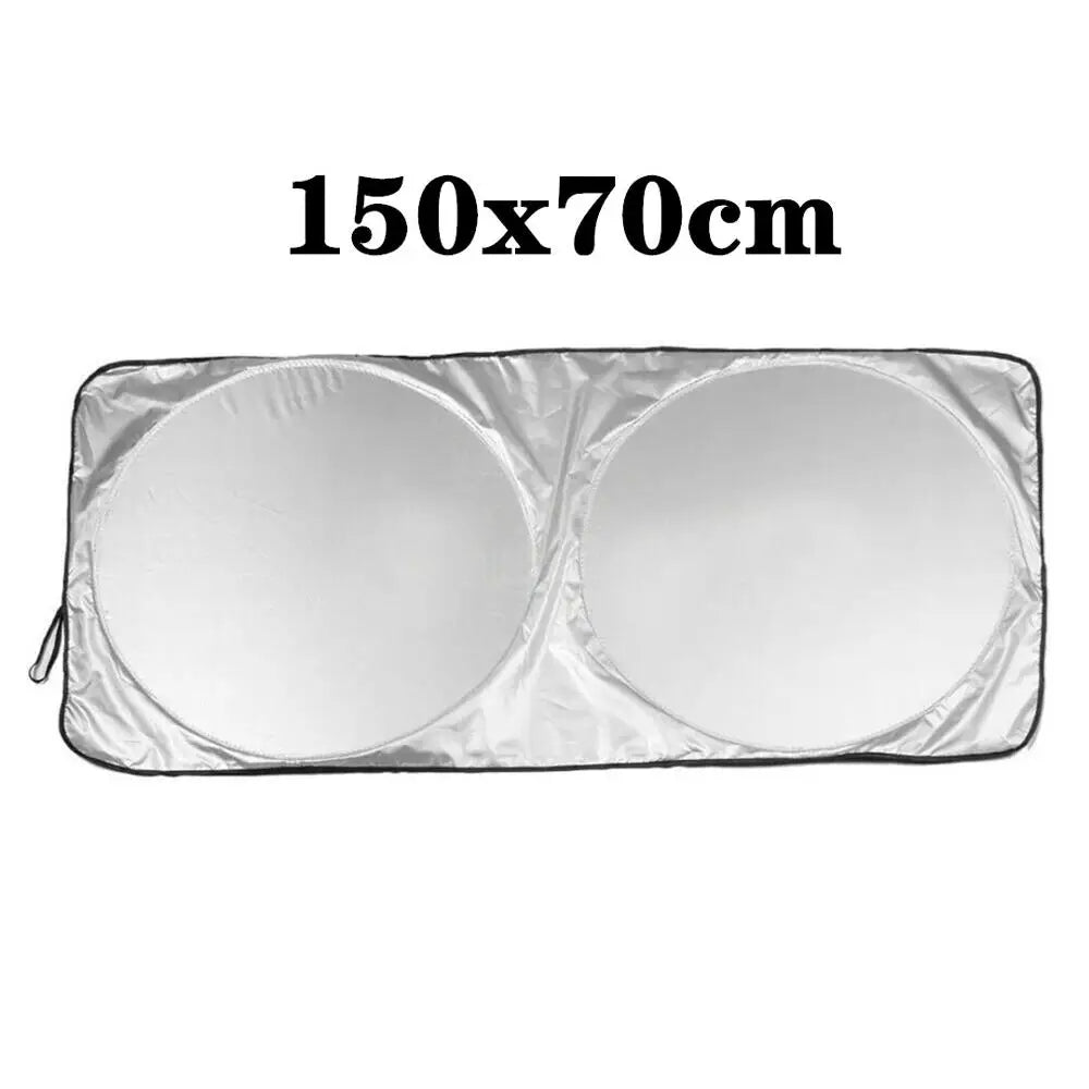 Car Windshield Sun Shade with Storage Pouch | Durable Material Car Sun Visor ,Sun Heat Protection | Car Interior Accessories