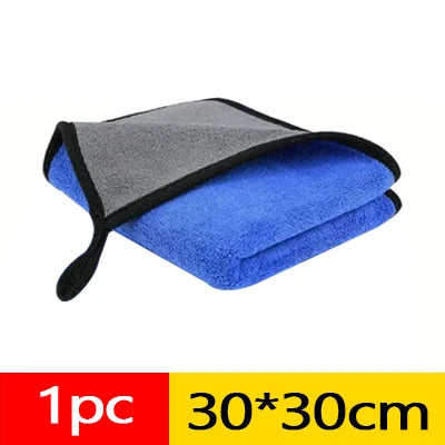 1/3/6pcs Microfiber Car Washing Towel Soft Quick Drying Windows Mirrors Wiping Rags Home Double Layer Cleaning Cloths