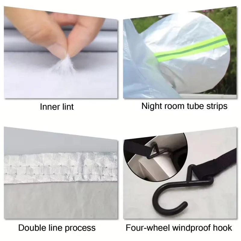 1pc All-Weather Half Car Body Cover - Waterproof, Dustproof, UV & Snow Resistant for Sedans, Protects Windshield and Roof