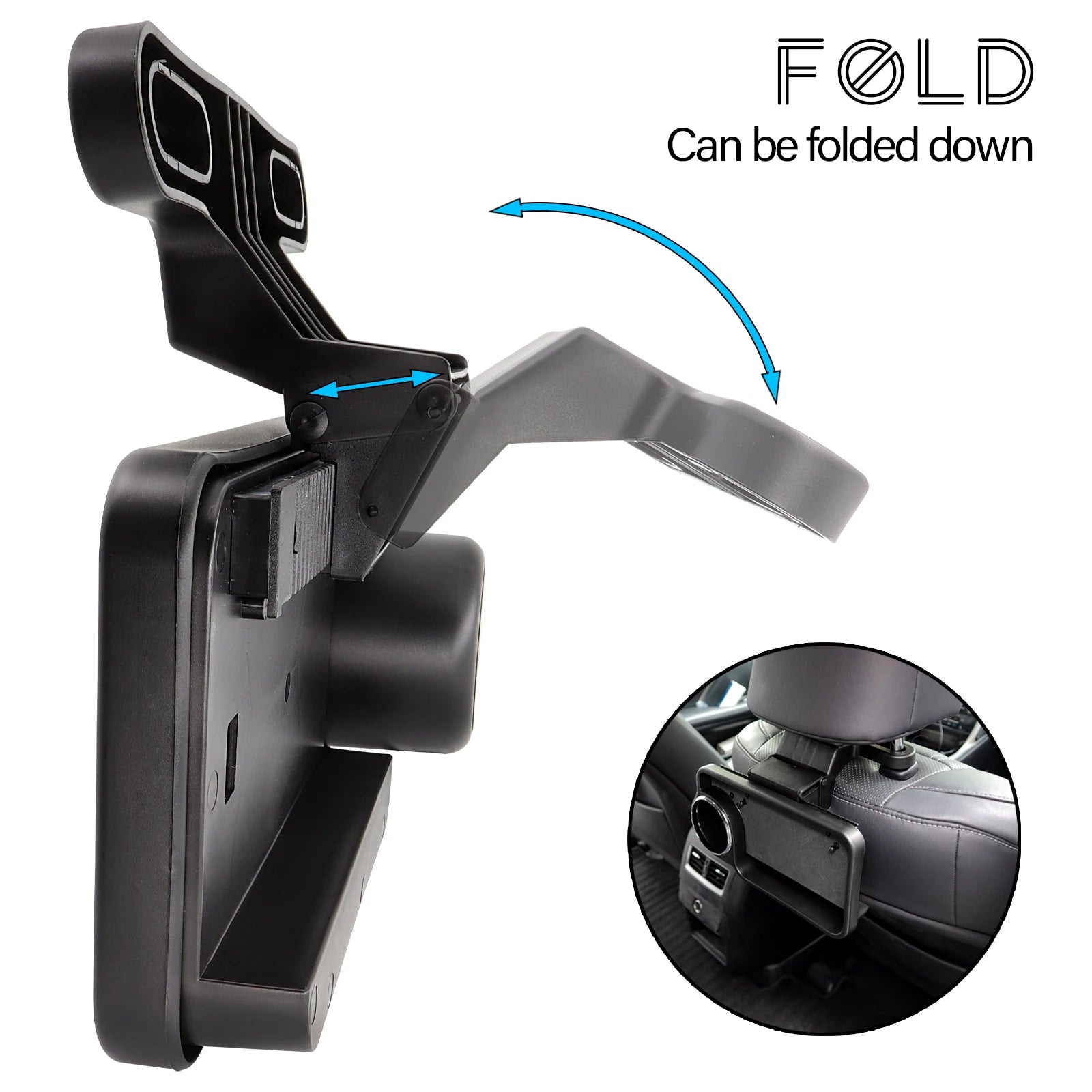 Car Seat Back Organizer Storage Tidy Foldable Table Tray Cup Holder Phone Mount Stand Food Drink Desk Travel Auto Accessories