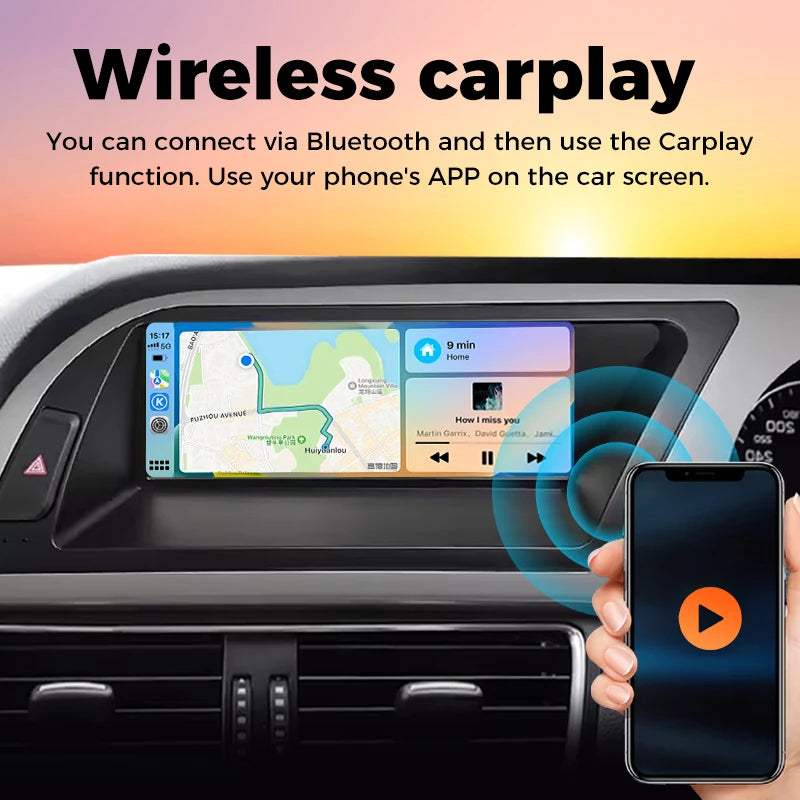 wireless carplay Android auto bluetooth car stereo radio for audi a4 b8 a5 S4 Multimedia Player Navigation GPS touch screen RHD